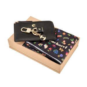 Cacharel Set Séraphine Black (key ring, card holder & scarf)