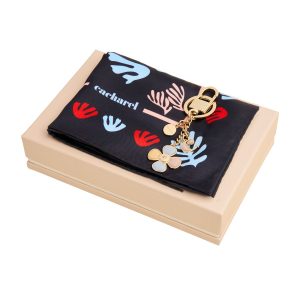 Cacharel Set Vivienne (key ring & scarf)
