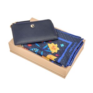 Set Cacharel Navy (card holder & scarf)