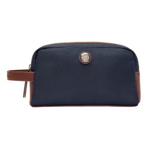 Festina Toiletry Bag Button Navy & Brown