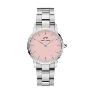 Daniel Wellington Watch Iconic Link Silver&Pastel-pink D28