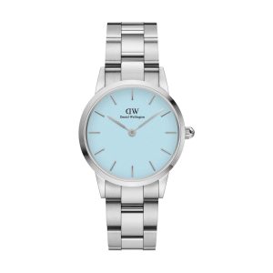 Daniel Wellington Watch Iconic Link Silver&Pastel-blue D28