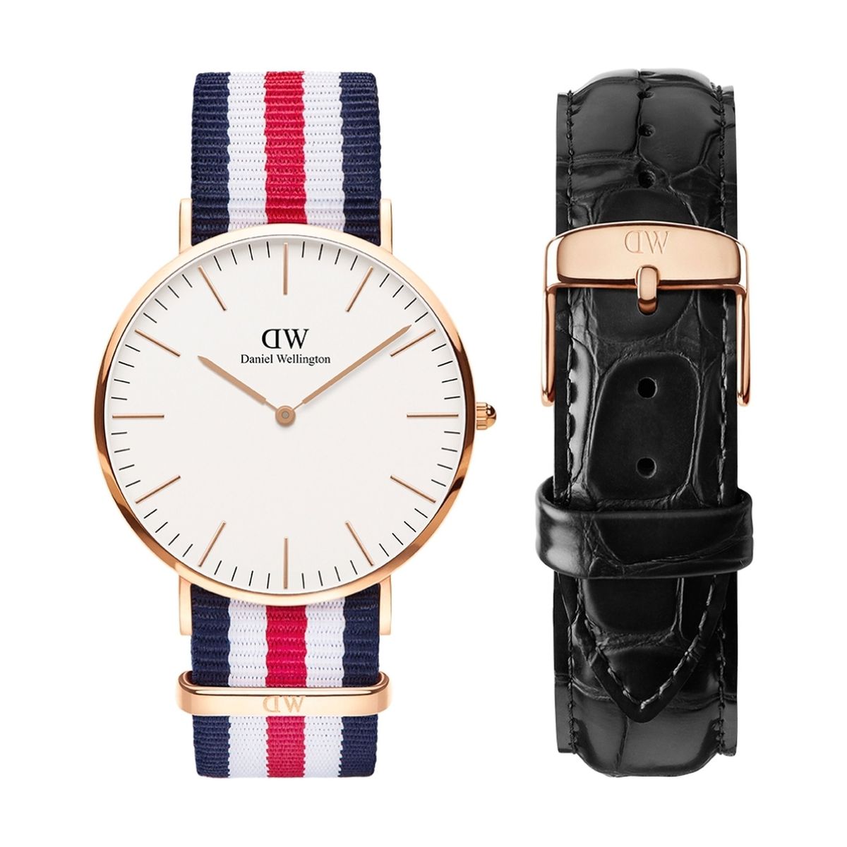 Daniel Wellington Watch set Classic canterbury RG&White D40 + Bracelet Classic Reading Rose-gold L20