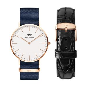Daniel Wellington Watch set Classic Bayswater RG&White D40 + Bracelet Classic Reading Rose-gold L20