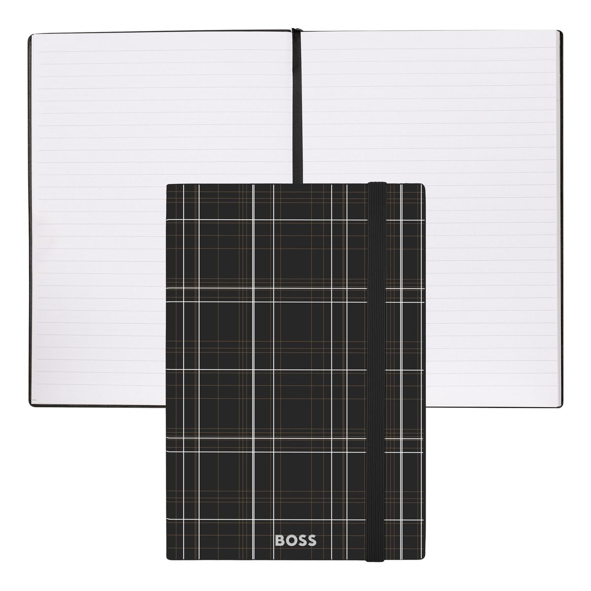 Hugo Boss Notebook A5 Checkered Black Lined