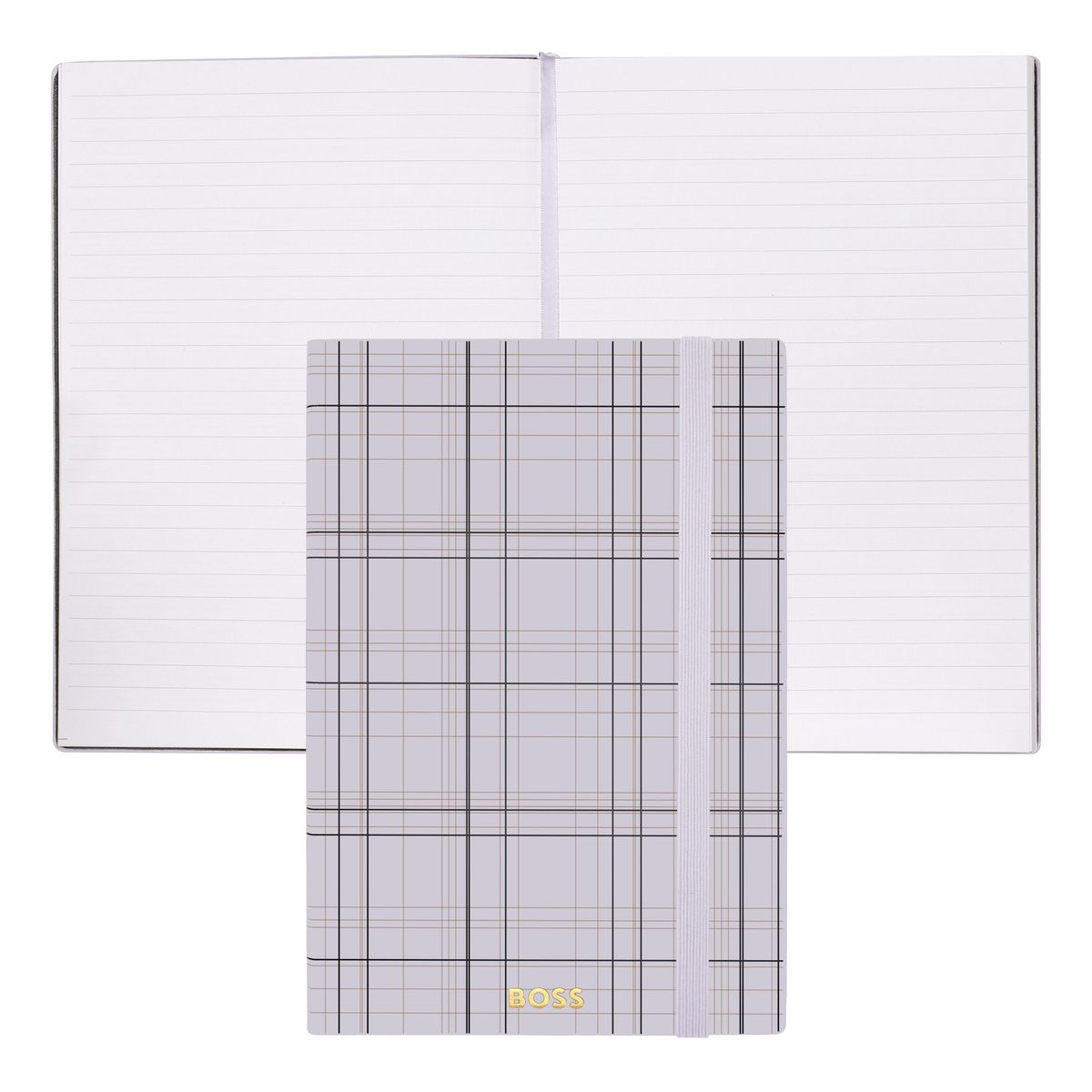 Hugo Boss Notebook A5 Checkered Lilac Lined