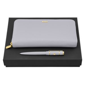 Set HUGO BOSS Lilac (ballpoint pen & travel purse)