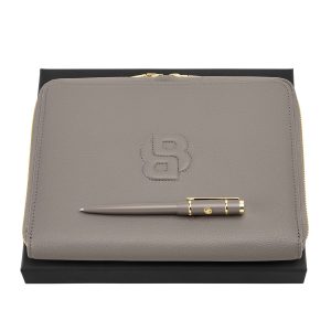 Set HUGO BOSS Taupe (ballpoint pen & conference folder A5)