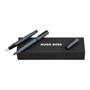 Hugo Boss Set Arche Pattern Grey (ballpoint pen & fountain pen)