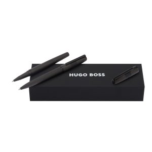 Hugo Boss Set Grid Black (ballpoint pen & rollerball pen)
