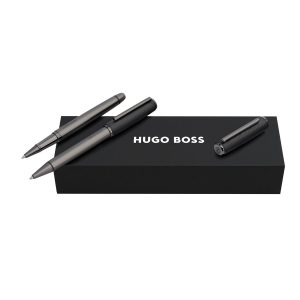 Hugo Boss Set Pace Black & Gun (ballpoint pen & rollerball pen)