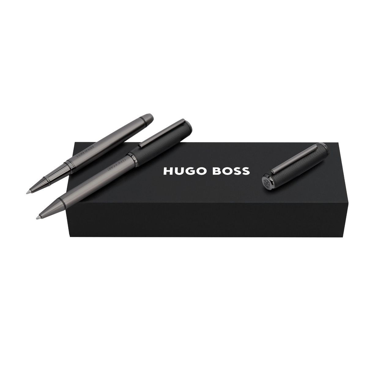Hugo Boss Set Pace Black & Gun (ballpoint pen & rollerball pen)