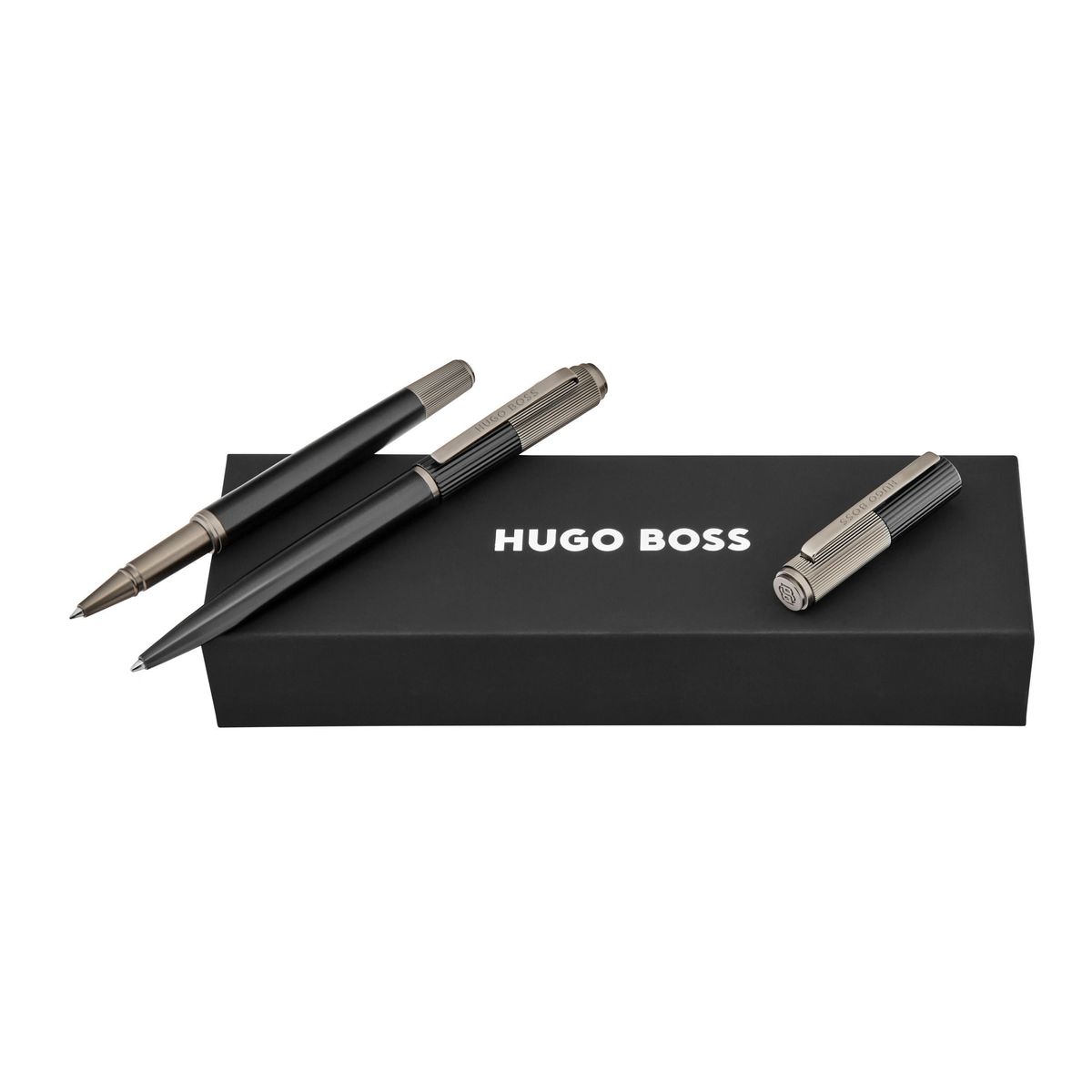 Hugo Boss Set Striade Black (ballpoint pen & rollerball pen)