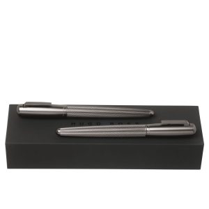 Hugo Boss Set Pure Matte Dark Chrome (rollerball pen & fountain pen)