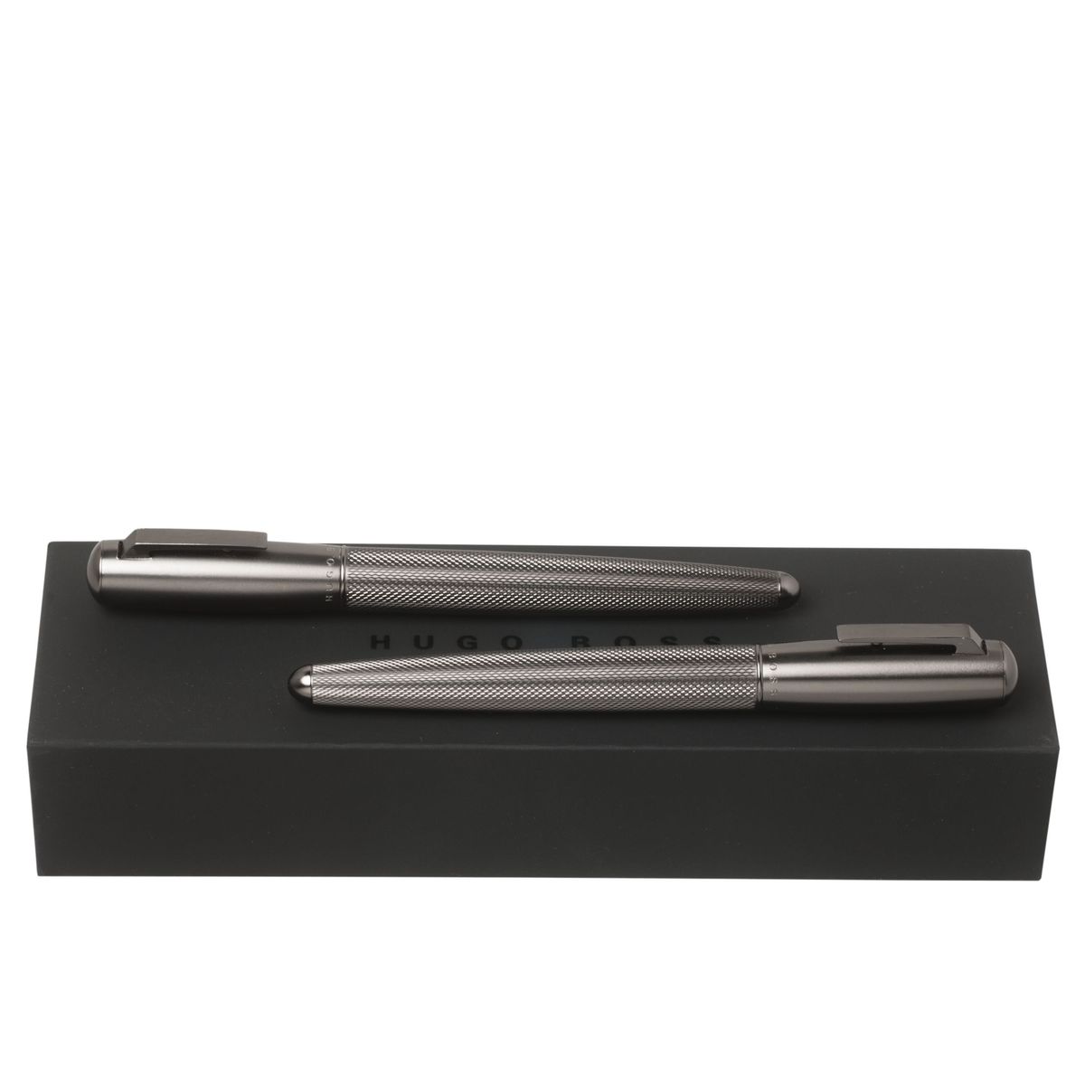 Hugo Boss Set Pure Matte Dark Chrome (rollerball pen & fountain pen)