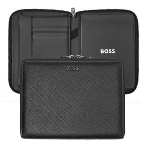 Hugo Boss Conference folder A5 Monogram Zipped Black