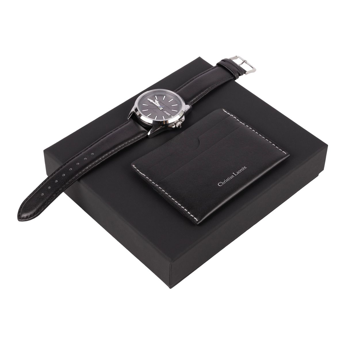 Christian Lacroix Set Alter Black (card holder & watch)