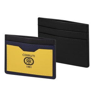 Cerruti 1881 Card holder Brick Yellow Black Navy