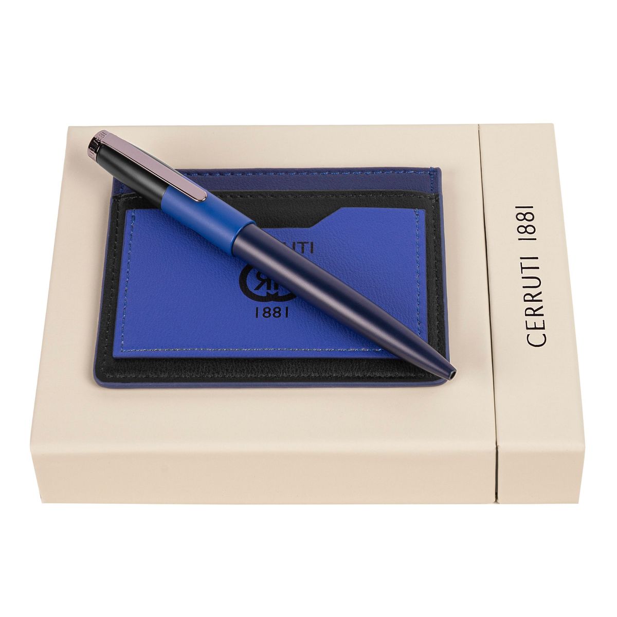 Cerruti 1881 Set Brick Navy Bright Blue (ballpoint pen & card holder)