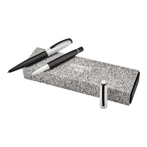 Cerruti 1881 Set Benson Black & Chrome (ballpoint pen & rollerball pen)