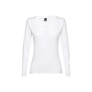 Long-sleeved scoop neck fitted T-shirt THC BUCHAREST WOMEN WH II