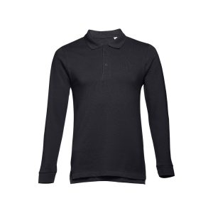 Polo da uomo a maniche lunghe in cotone cardato THC BERN II