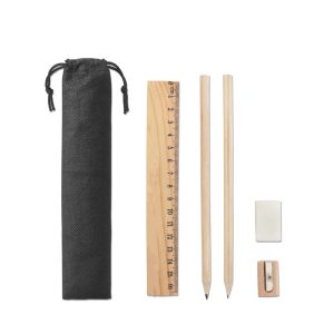 Writing set supplied in a non-woven pouch POCKETY