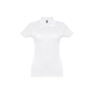 Polo da donna a maniche corte con cintura in cotone cardato THC EVE WH