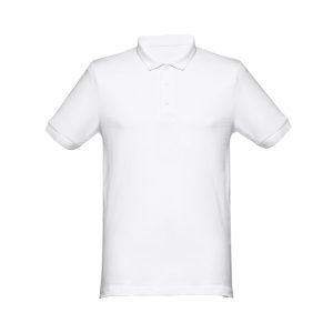 Polo da uomo a maniche corte in cotone cardato THC MONACO WH