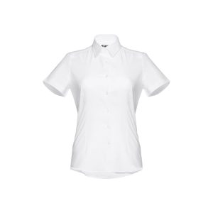 Women’s short-sleeved oxford shirt. White THC LONDON WOMEN WH