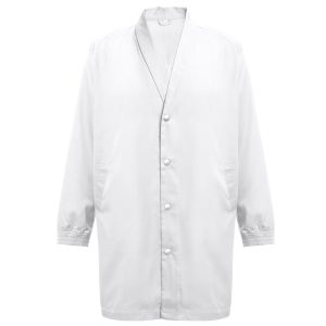 Cotton and polyester workwear jacket. White THC MINSK WH
