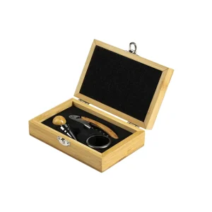 Wine set in wooden case