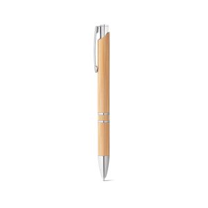 Penna a sfera in bambù con clip e dettagli in metallo BETA BAMBOO