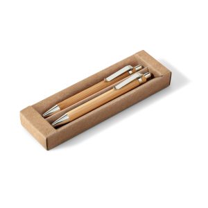 Set con penna a sfera e matita portamine in bambù GREENY