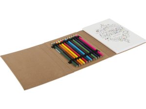 Colouring pencils set with colouring book for adults
