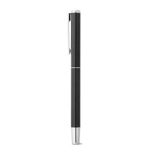 Roller and ballpoint pen set in aluminium 94% rAL) with clip LEAH