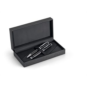 Roller pen and ball pen set in metal and carbon fibre with CHESS