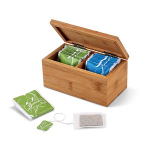 Scatola da tè in bambù con 2 scomparti e chiusura magnetica BURDOCK
