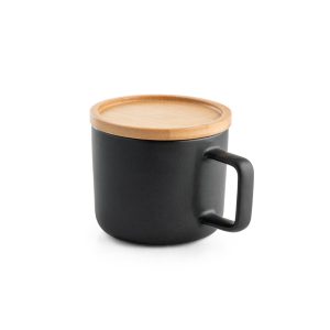 Tazza in ceramica da 220 mL con tappo e base in bambù FANGIO