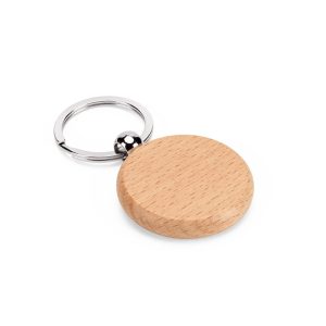 Round keyring in beech wood STEWIE ROUND