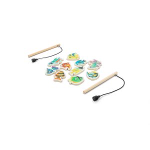 Set da pesca composto da 10 pesci in legno FISHY