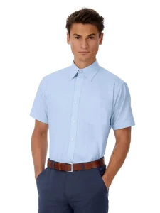 Camicia Oxford da uomo a manica corta B&C Collection BCSMO02