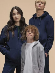 Felpa con cappuccio e zip ID.334 bambini B&C Collection BCWK003