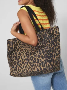 Borsa tote carryall con stampa leopardata Bag Base BG194