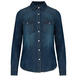 Ladies’ long-sleeved denim shirt Kariban KA518