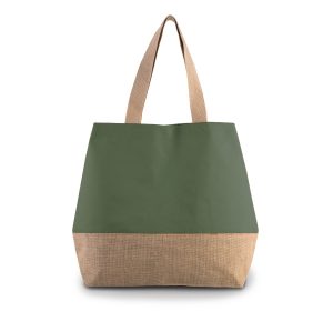 Canvas & jute hold-all shopper bag Kimood KI0235