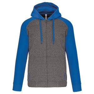 Unisex two-tone zipped hooded fleece jacket Proact PA380