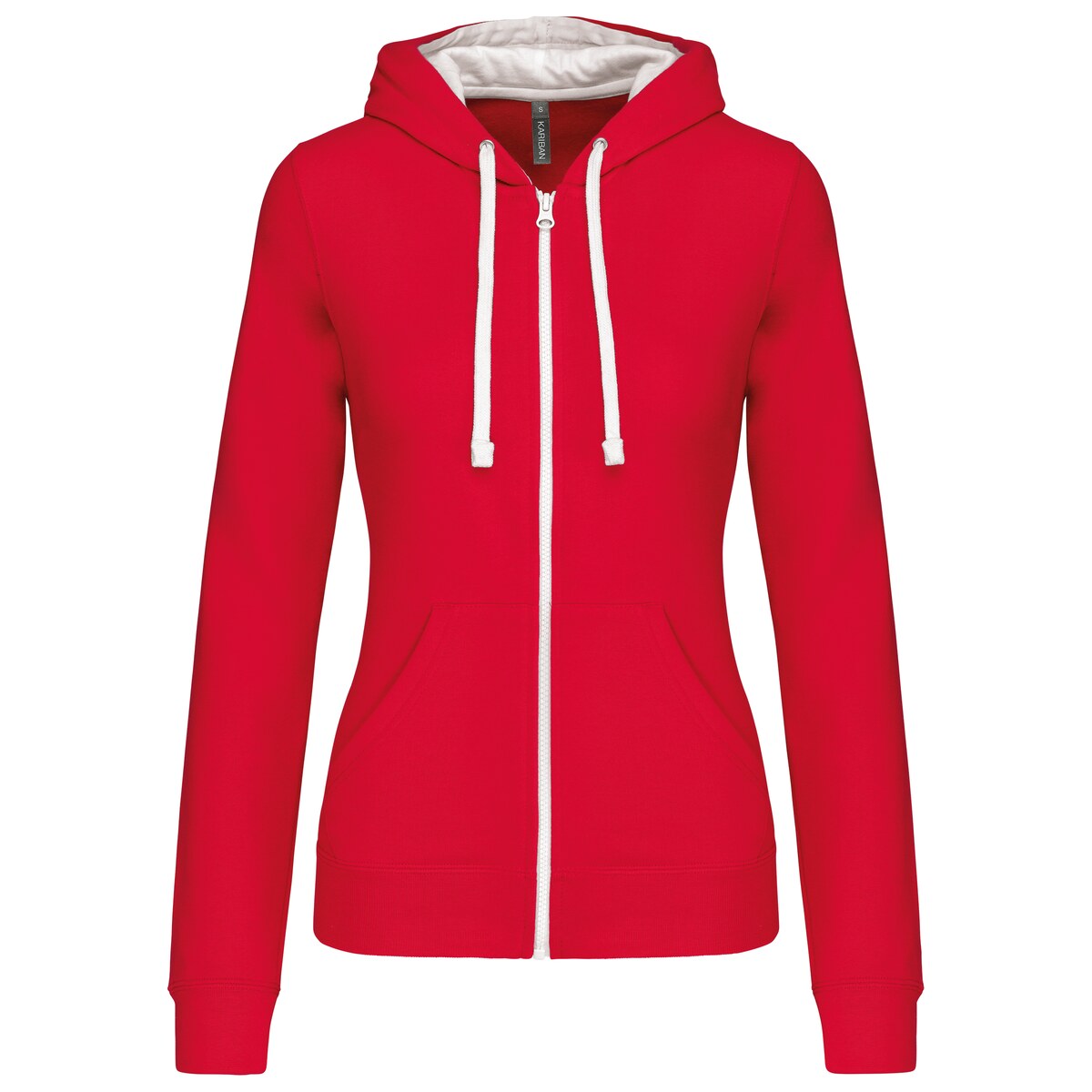 Ladies' contrast hooded full zip sweatshirt Kariban KA467