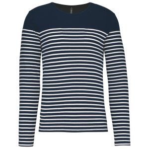 Men’s long-sleeved Breton stripe top Kariban KA366