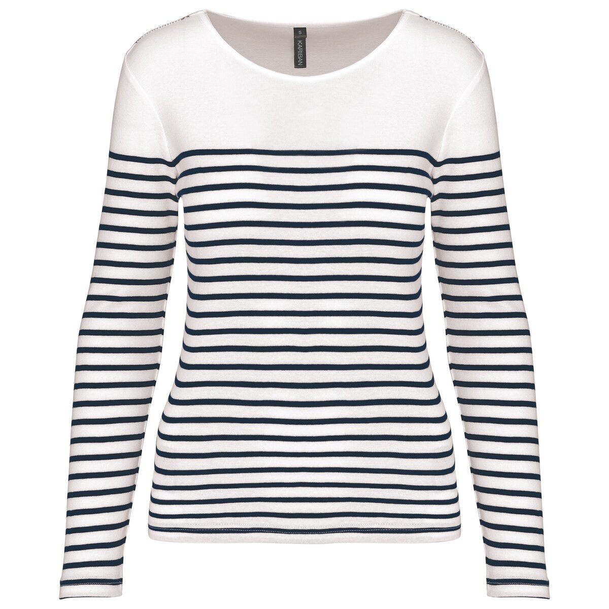 Ladies' long-sleeved Breton stripe top Kariban KA386